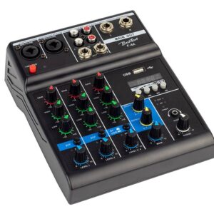 MIXER mixing console 2 mono + 2 stereo inputs, USB player, audio interface, 48V phantom power, delay