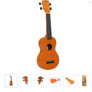UKULELE SOPRANO, HARDWOOD, KOALA COLORE ARANCIO, CON BORSA