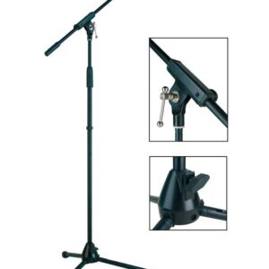 ASTA MICROFONICA mezz'asta, colore nero, altezza massima 165cm