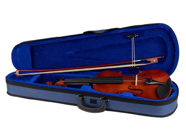 VIOLINO LEONARDO 4/4
Set violino 3/4 in legno laminato, vernice in nitrocellulosa, tastiera e piroli in acero verniciato di colore nero e cordiera con tiracantini integrati. Dotato di archetto, pece e custodia.