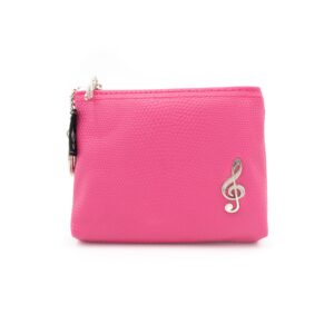 Borsa Portamonete tinta unita con chiave di violino (Colore Rosa)
